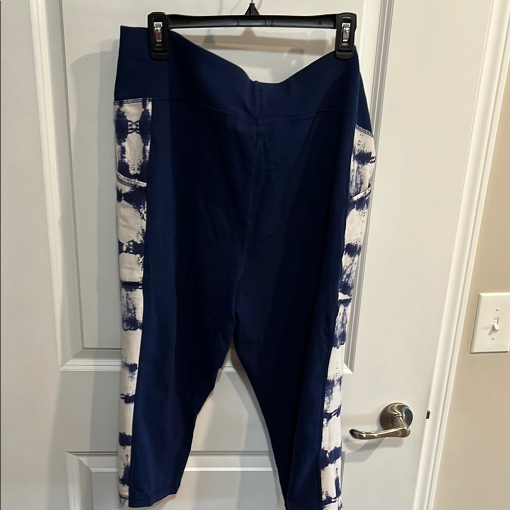 St. John's Bay Navy and White Track Pants